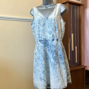 Indigo Rein sleeveless dress. Distressed denim. Size M